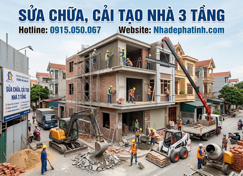 Sửa chữa cải tạo nh&agrave; trọn g&oacute;i tại H&agrave; Tĩnh
